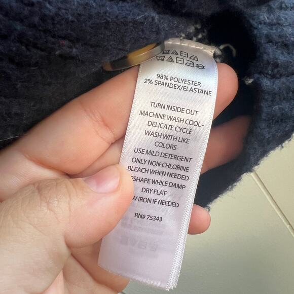 Cupcakes & Cashmere Faire Isle Button Cardigan Pink & Navy Size S - Picture 4 of 6